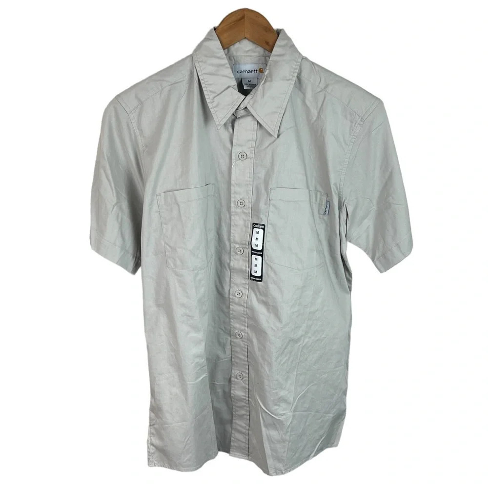 BF1135 NWT Mens Carhartt Outdoor Brand Short Sleeve Button Down Shirt M